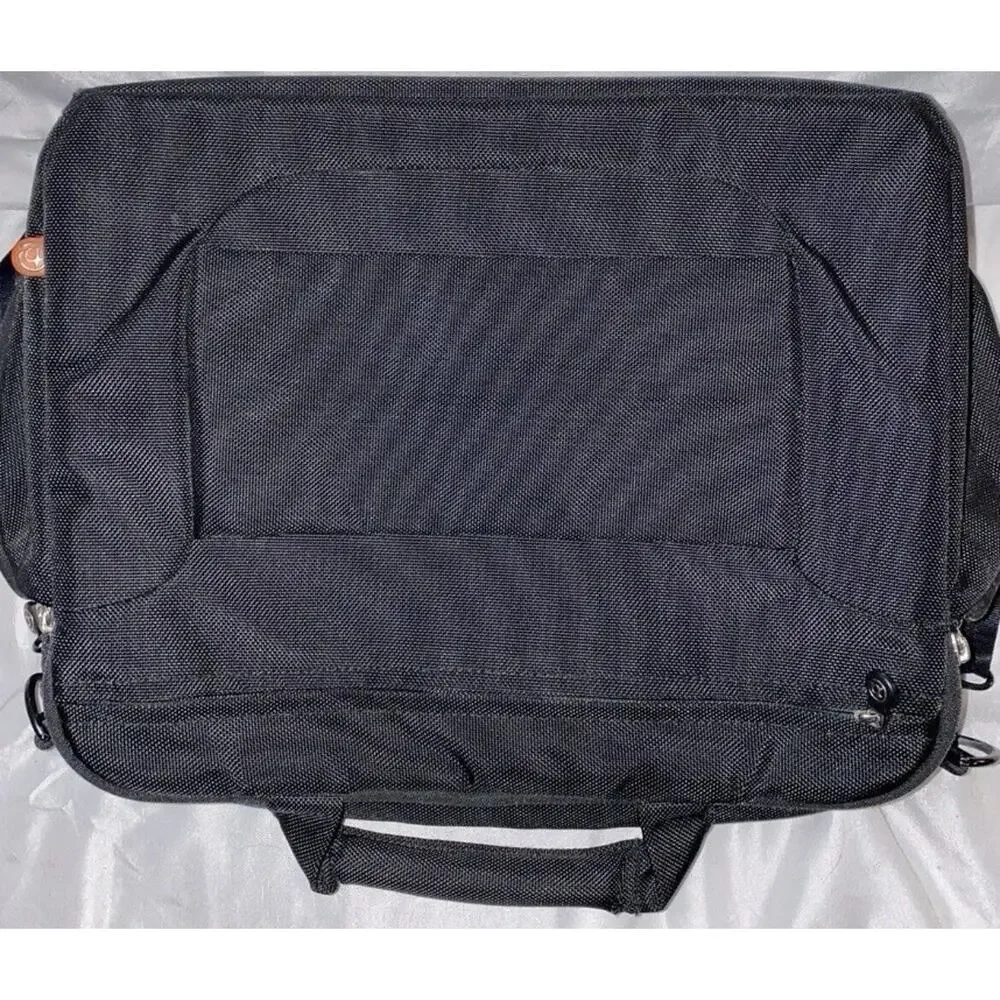 Vintage Boog Black Nylon Heavy Duty Messenger Laptop Mobile Office Bag